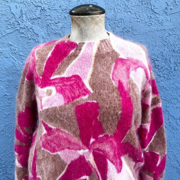 Sezane Alizee Sweater Tropic Fushchia Size Small Mohair blend - Picture 5 of 9